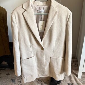 NWT Mango Beige oversized Blazer with Pockets